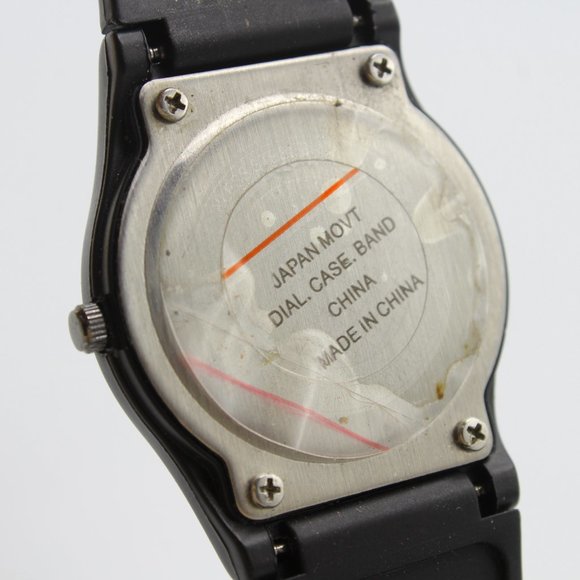 Vintage Miykon Men's 38mm Black Quartz Analog Watch Easy Reader 12 Hour Dial 90s - Picture 6 of 6